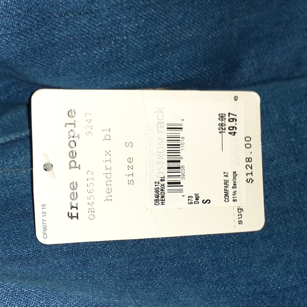 Free People  Denim Top - Picture 6 of 7
